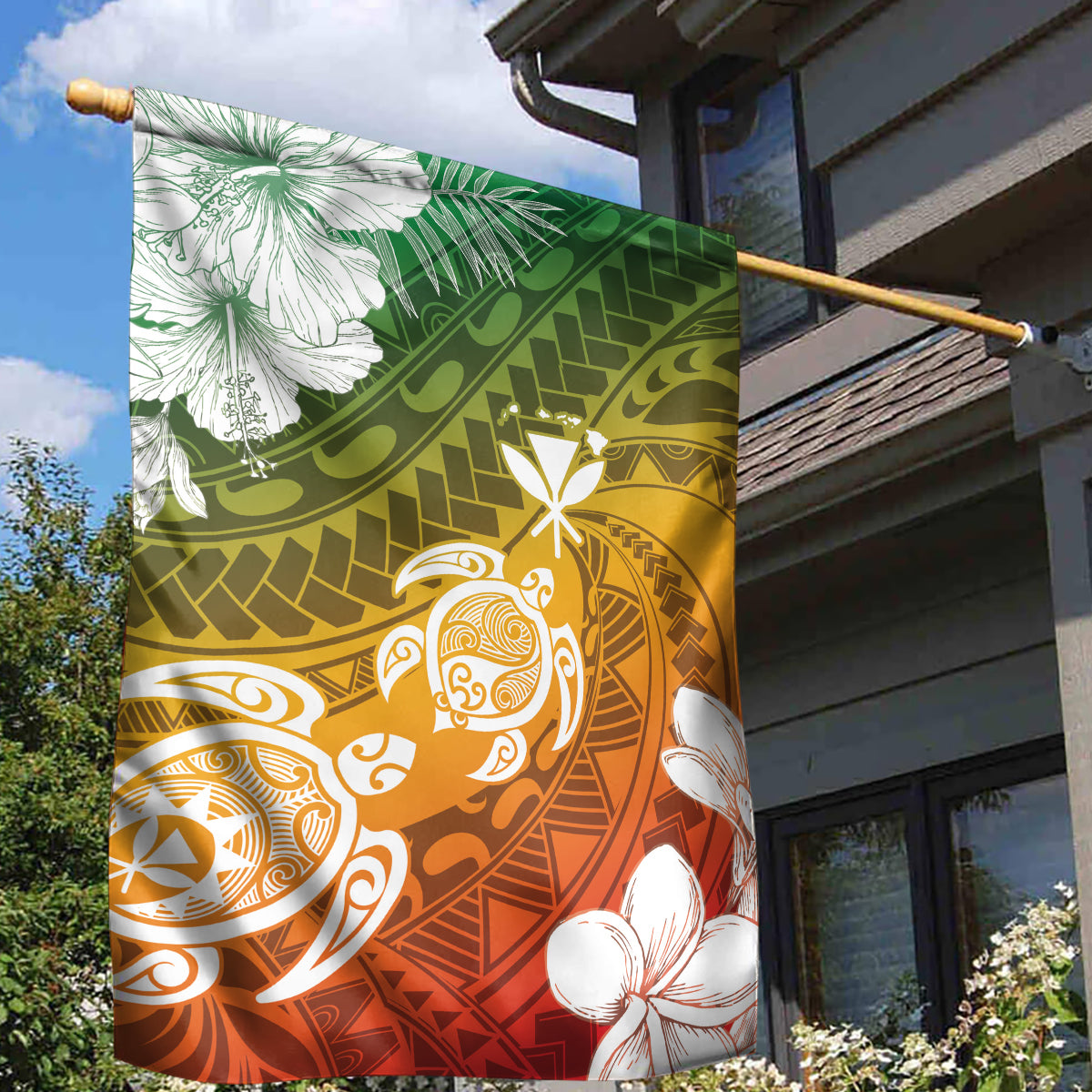 Kanaka Maoli Hawaii Flag Day Garden Flag Vibrant Frangipani LT7 - Polynesian Pride