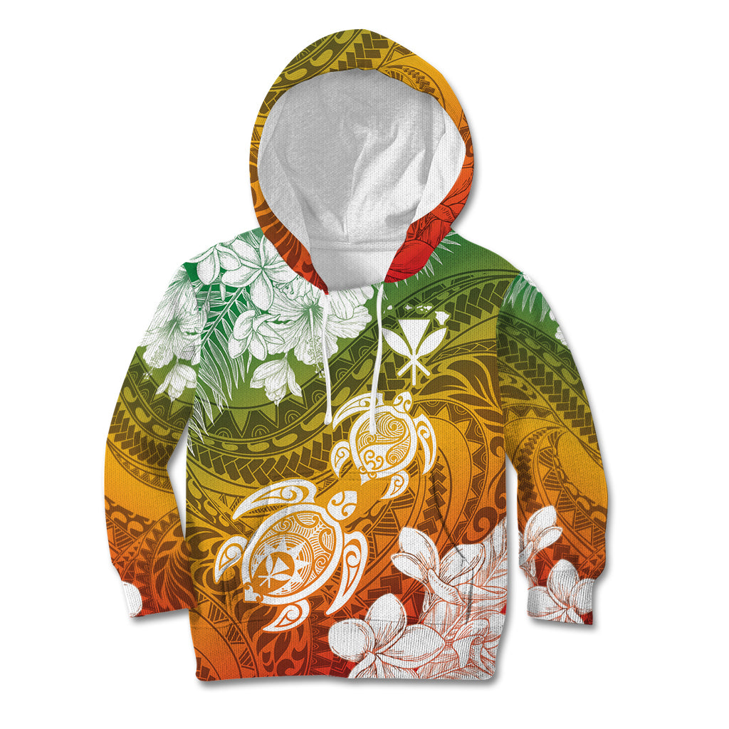 Kanaka Maoli Hawaii Flag Day Kid Hoodie Vibrant Frangipani LT7 Hoodie Colorful - Polynesian Pride