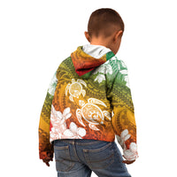 Kanaka Maoli Hawaii Flag Day Kid Hoodie Vibrant Frangipani
