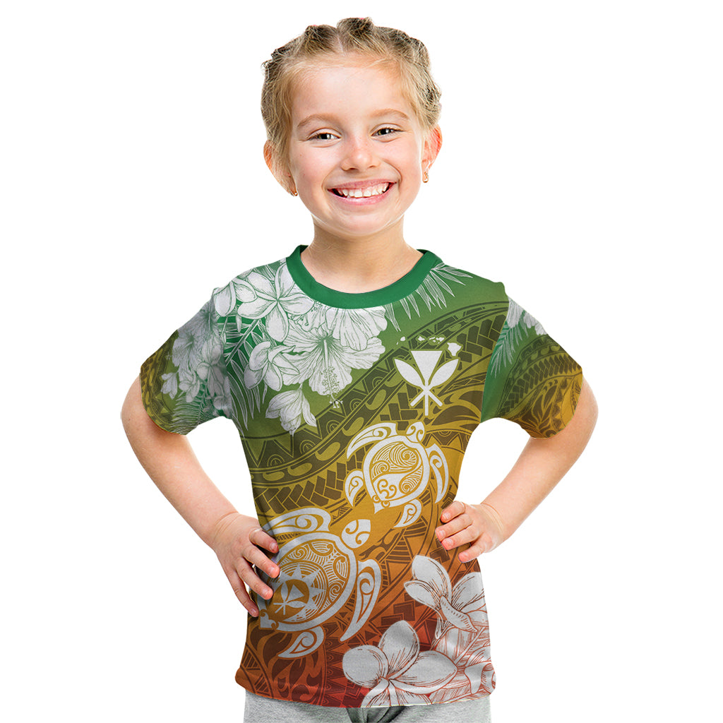 Kanaka Maoli Hawaii Flag Day Kid T Shirt Vibrant Frangipani LT7 Colorful - Polynesian Pride