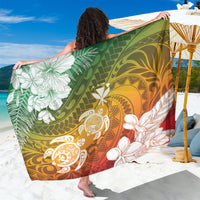 Kanaka Maoli Hawaii Flag Day Sarong Vibrant Frangipani