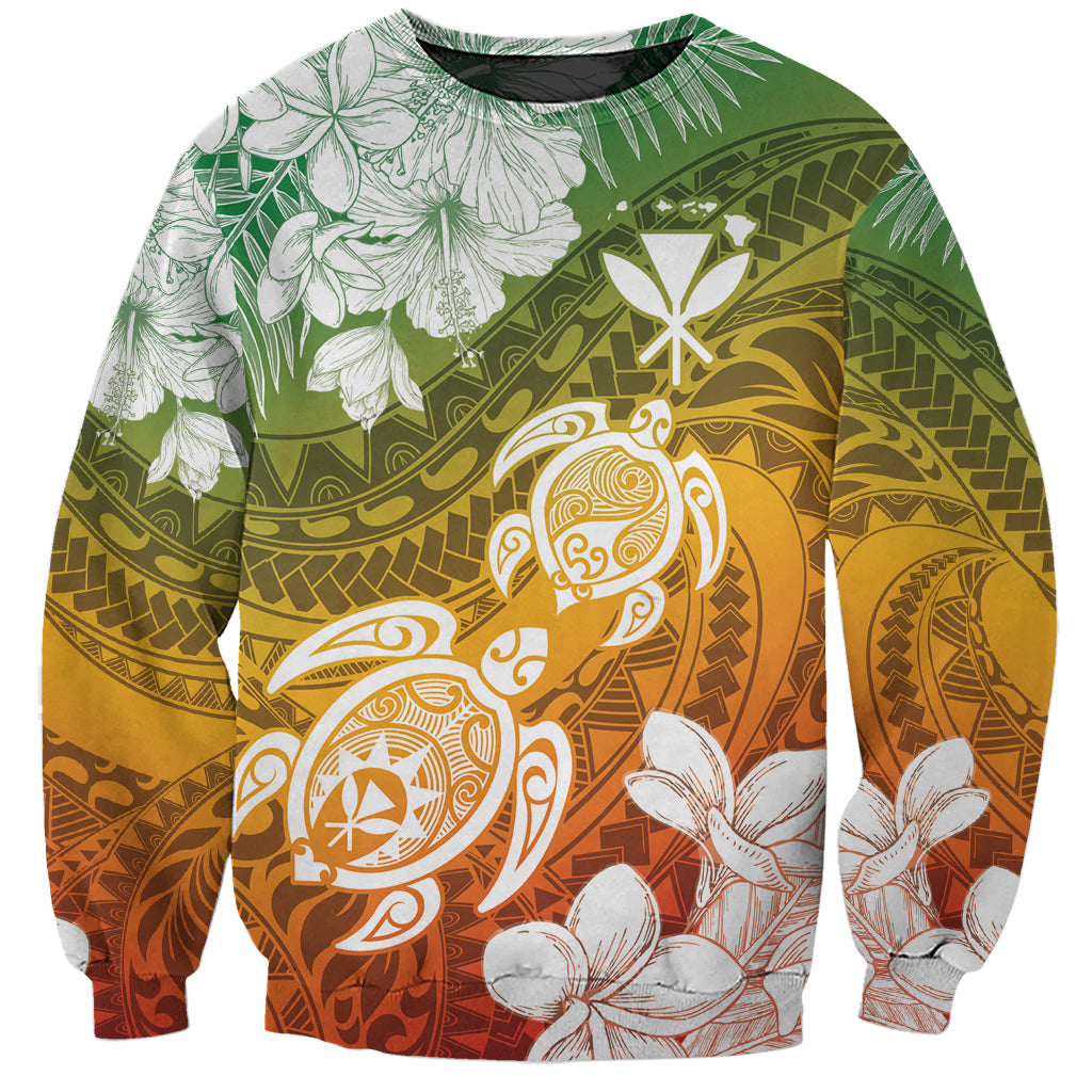 Kanaka Maoli Hawaii Flag Day Sweatshirt Vibrant Frangipani LT7 Unisex Colorful - Polynesian Pride