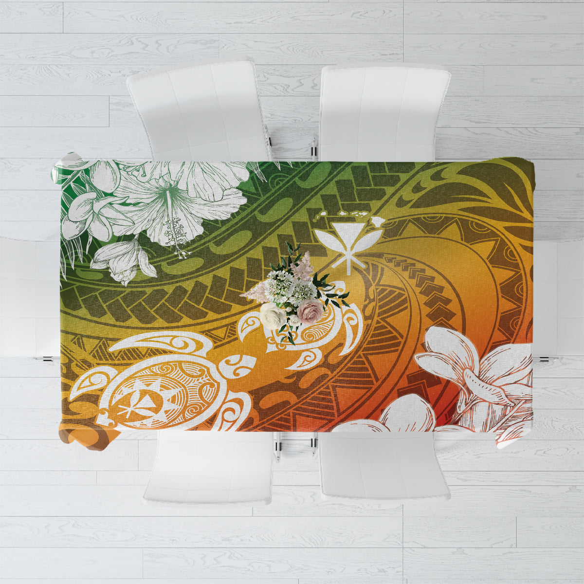 Kanaka Maoli Hawaii Flag Day Tablecloth Vibrant Frangipani LT7 Colorful - Polynesian Pride