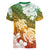 Kanaka Maoli Hawaii Flag Day Women V-Neck T-Shirt Vibrant Frangipani