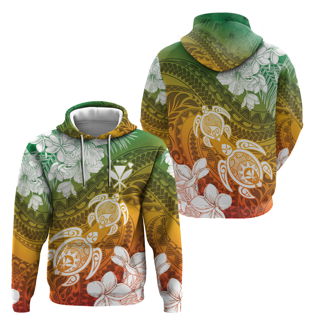 Kanaka Maoli Hawaii Flag Day Zip Hoodie Vibrant Frangipani