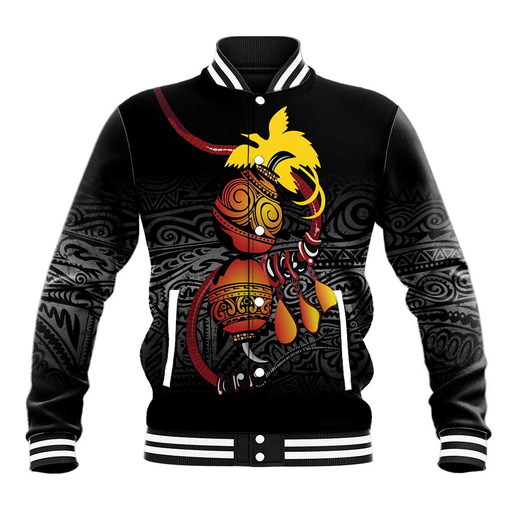 Personalized Papua New Guinea Milne Bay Baseball Jacket Bagi Necklace Mix Lime Pot Grunge LT7 Unisex Black - Polynesian Pride