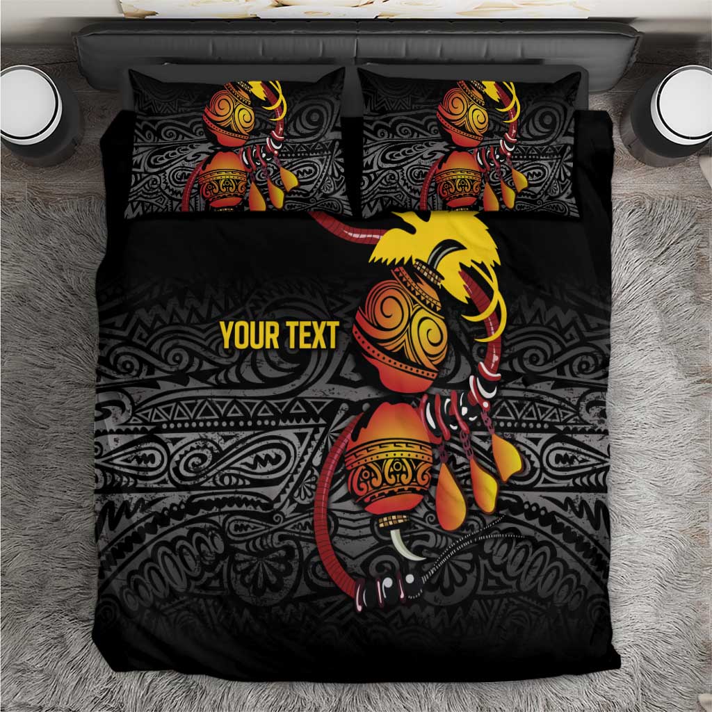 Personalized Papua New Guinea Milne Bay Bedding Set Bagi Necklace Mix Lime Pot Grunge LT7 Black - Polynesian Pride
