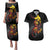 Personalized Papua New Guinea Milne Bay Couples Matching Puletasi and Hawaiian Shirt Bagi Necklace Mix Lime Pot Grunge