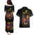 Personalized Papua New Guinea Milne Bay Couples Matching Puletasi and Hawaiian Shirt Bagi Necklace Mix Lime Pot Grunge