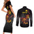 Personalized Papua New Guinea Milne Bay Couples Matching Short Sleeve Bodycon Dress and Long Sleeve Button Shirt Bagi Necklace Mix Lime Pot Grunge