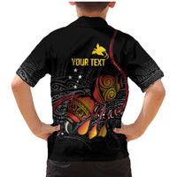 Personalized Papua New Guinea Milne Bay Family Matching Mermaid Dress and Hawaiian Shirt Bagi Necklace Mix Lime Pot Grunge