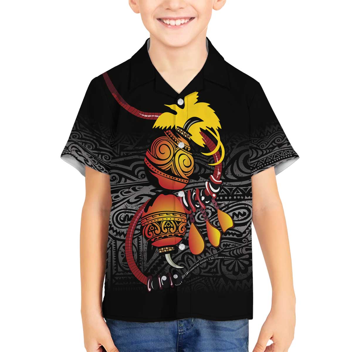 Personalized Papua New Guinea Milne Bay Family Matching Off The Shoulder Long Sleeve Dress and Hawaiian Shirt Bagi Necklace Mix Lime Pot Grunge