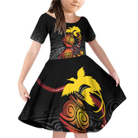 Personalized Papua New Guinea Milne Bay Family Matching Off Shoulder Short Dress and Hawaiian Shirt Bagi Necklace Mix Lime Pot Grunge