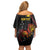Personalized Papua New Guinea Milne Bay Family Matching Off Shoulder Short Dress and Hawaiian Shirt Bagi Necklace Mix Lime Pot Grunge