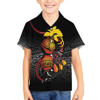 Personalized Papua New Guinea Milne Bay Family Matching Off Shoulder Short Dress and Hawaiian Shirt Bagi Necklace Mix Lime Pot Grunge