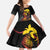 Personalized Papua New Guinea Milne Bay Kid Short Sleeve Dress Bagi Necklace Mix Lime Pot Grunge