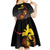 Personalized Papua New Guinea Milne Bay Kid Short Sleeve Dress Bagi Necklace Mix Lime Pot Grunge