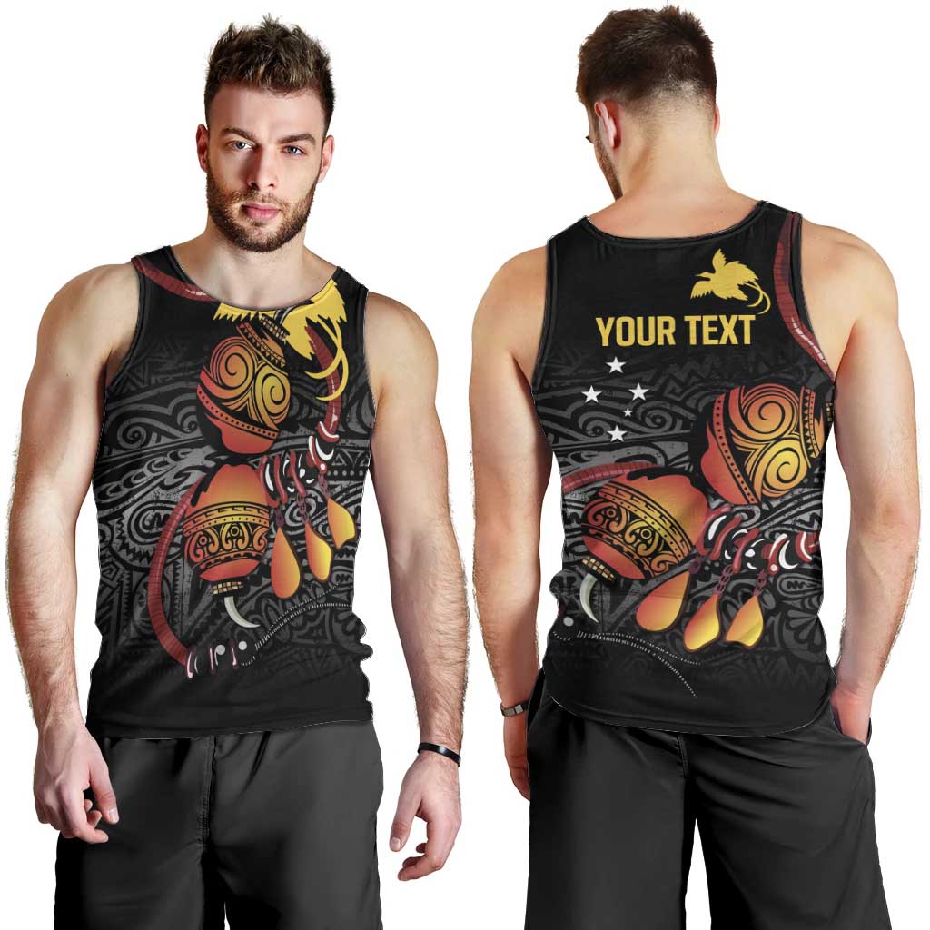 Personalized Papua New Guinea Milne Bay Men Tank Top Bagi Necklace Mix Lime Pot Grunge