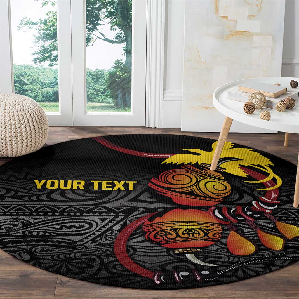 Personalized Papua New Guinea Milne Bay Round Carpet Bagi Necklace Mix Lime Pot Grunge