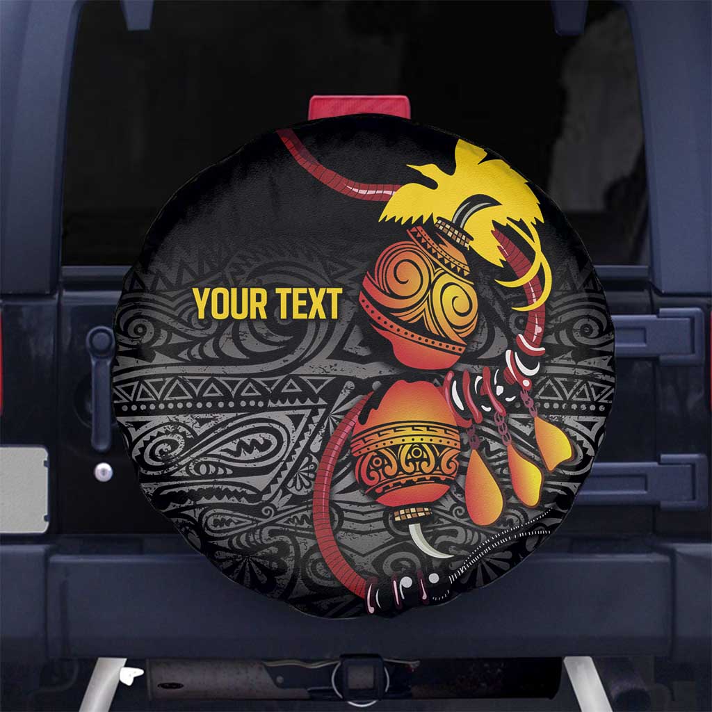 Personalized Papua New Guinea Milne Bay Spare Tire Cover Bagi Necklace Mix Lime Pot Grunge LT7 No hole Black - Polynesian Pride
