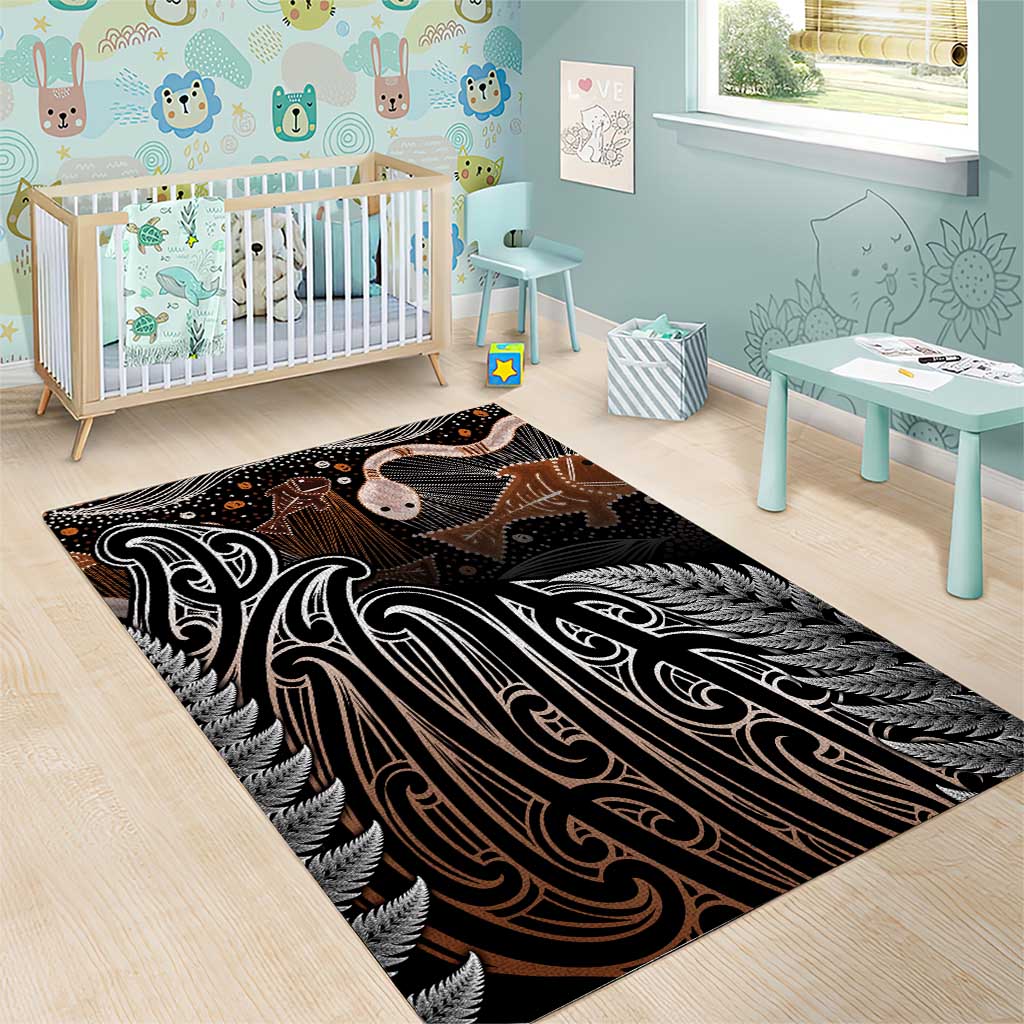 Aotearoa Maori - Australia Indigenous Area Rug Koiri Whakairo Mix Aboriginal Art - Polynesian Pride