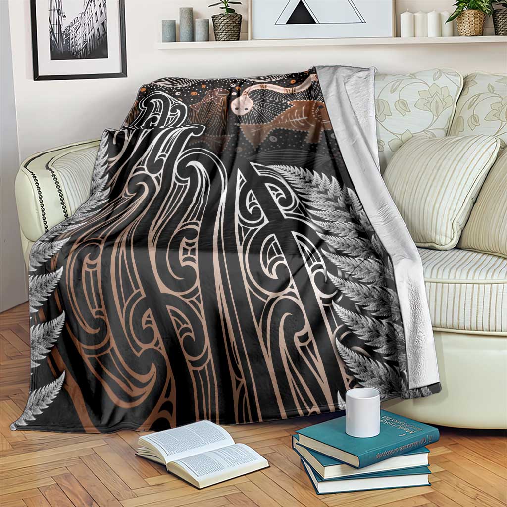 Aotearoa Maori - Australia Indigenous Blanket Koiri Whakairo Mix Aboriginal Art - Polynesian Pride