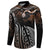 Aotearoa Maori - Australia Indigenous Button Sweatshirt Koiri Whakairo Mix Aboriginal Art - Polynesian Pride