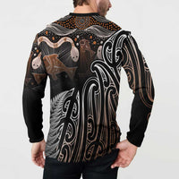 Aotearoa Maori - Australia Indigenous Button Sweatshirt Koiri Whakairo Mix Aboriginal Art - Polynesian Pride