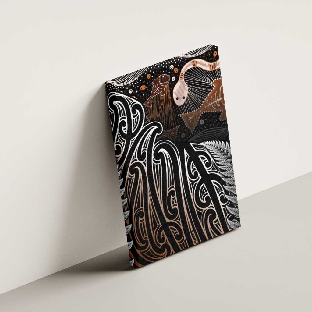 Aotearoa Maori - Australia Indigenous Canvas Wall Art Koiri Whakairo Mix Aboriginal Art - Polynesian Pride