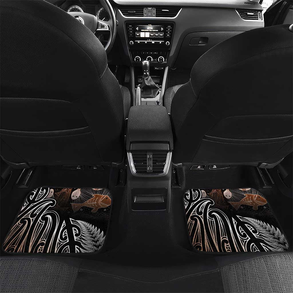 Aotearoa Maori - Australia Indigenous Car Mats Koiri Whakairo Mix Aboriginal Art - Polynesian Pride