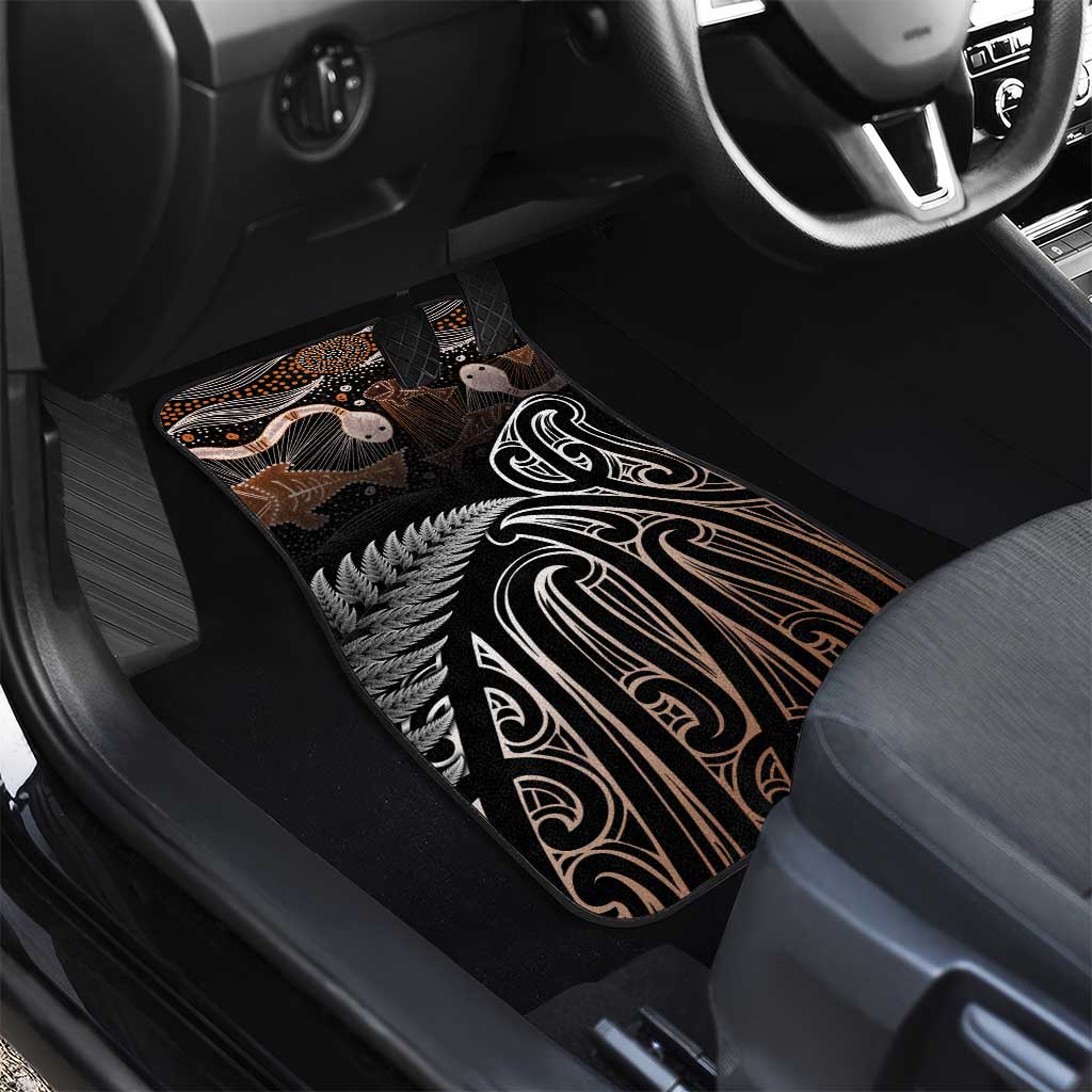 Aotearoa Maori - Australia Indigenous Car Mats Koiri Whakairo Mix Aboriginal Art - Polynesian Pride