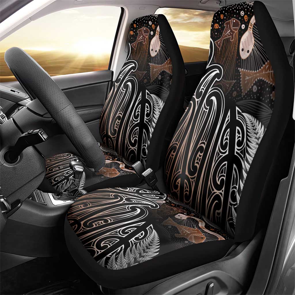Aotearoa Maori - Australia Indigenous Car Seat Cover Koiri Whakairo Mix Aboriginal Art - Polynesian Pride