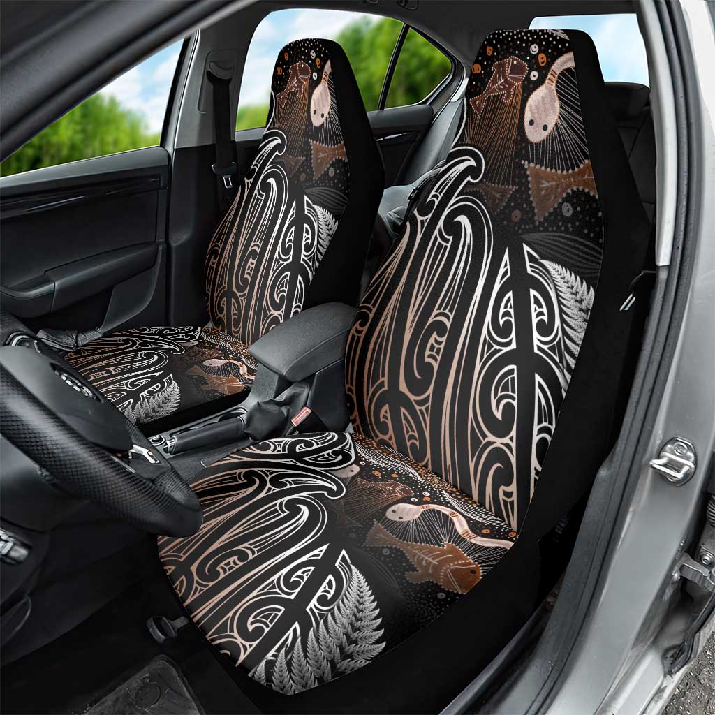 Aotearoa Maori - Australia Indigenous Car Seat Cover Koiri Whakairo Mix Aboriginal Art - Polynesian Pride