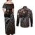 Aotearoa Maori - Australia Indigenous Couples Matching Off Shoulder Maxi Dress and Long Sleeve Button Shirt Koiri Whakairo Mix Aboriginal Art - Polynesian Pride