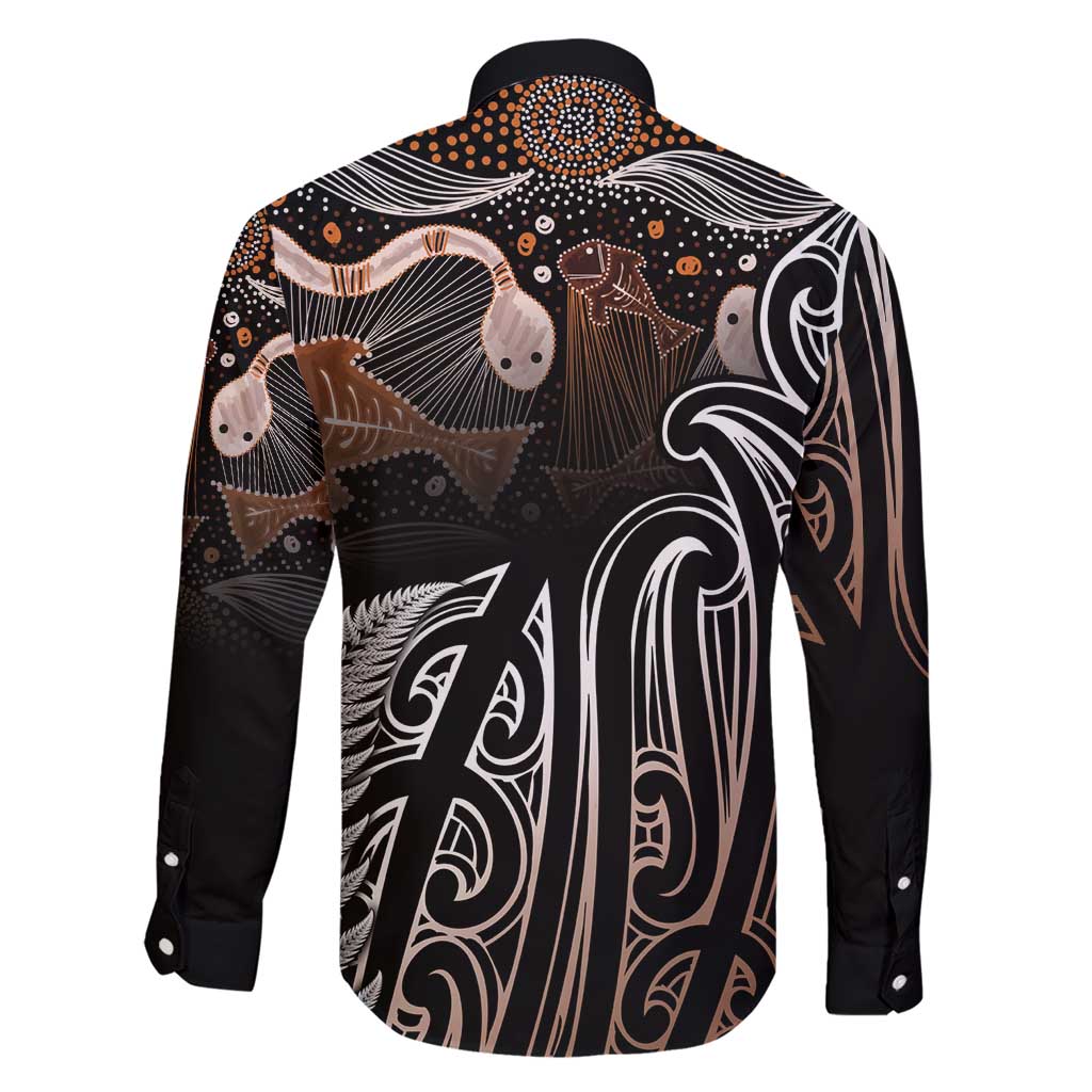 Aotearoa Maori - Australia Indigenous Family Matching Short Sleeve Bodycon Dress and Hawaiian Shirt Koiri Whakairo Mix Aboriginal Art LT7 - Polynesian Pride