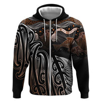 Aotearoa Maori - Australia Indigenous Hoodie Koiri Whakairo Mix Aboriginal Art - Polynesian Pride