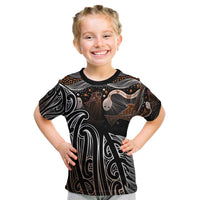 Aotearoa Maori - Australia Indigenous Kid T Shirt Koiri Whakairo Mix Aboriginal Art - Polynesian Pride