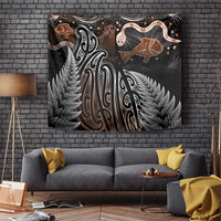 Aotearoa Maori - Australia Indigenous Tapestry Koiri Whakairo Mix Aboriginal Art LT7 Brown - Polynesian Pride