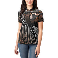 Aotearoa Maori - Australia Indigenous Women Polo Shirt Koiri Whakairo Mix Aboriginal Art - Polynesian Pride