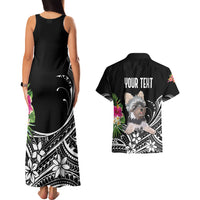 Personalised Polynesian Couples Matching Tank Maxi Dress And Hawaiian Shirt With Yorkshire Terrier Floral Style LT7 - Polynesian Pride