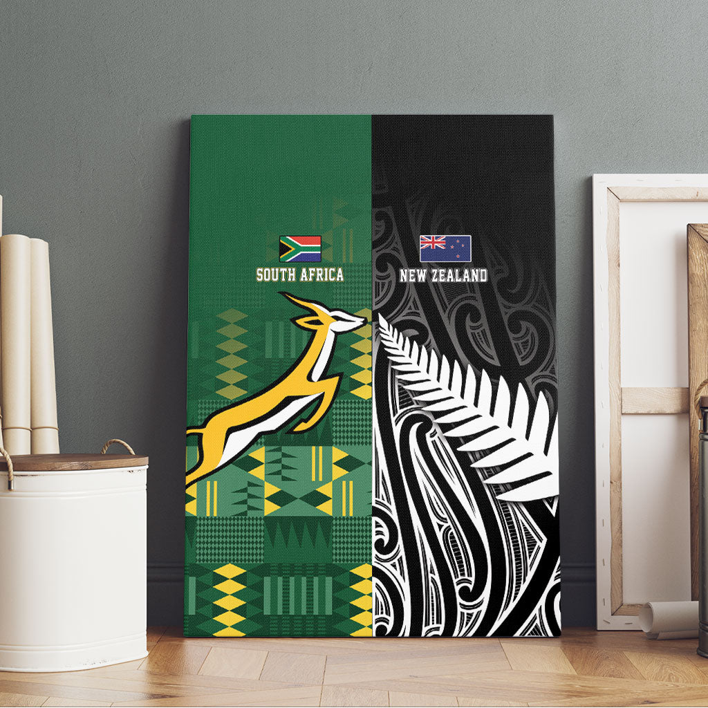 Rugby South Africa New Zealand Greatest Rivals Canvas Wall Art Tribal Motifs LT7 - Polynesian Pride