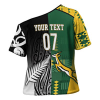 Custom Rugby South Africa New Zealand Greatest Rivals Cross Shoulder Shirt Tribal Motifs LT7 - Polynesian Pride