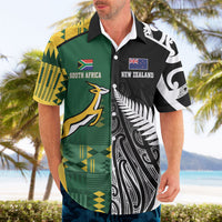 Custom Rugby South Africa New Zealand Greatest Rivals Hawaiian Shirt Tribal Motifs LT7 - Polynesian Pride