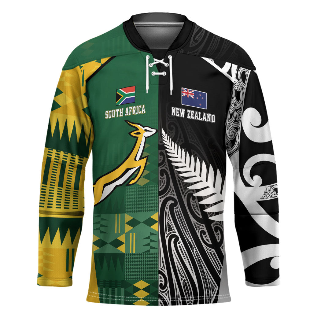 Custom Rugby South Africa New Zealand Greatest Rivals Hockey Jersey Tribal Motifs LT7 Unisex Multicolor - Polynesian Pride
