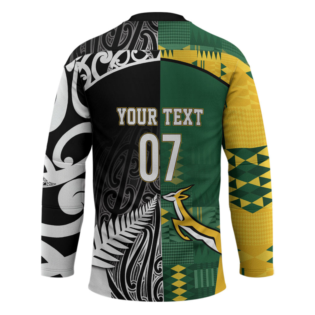 Custom Rugby South Africa New Zealand Greatest Rivals Hockey Jersey Tribal Motifs LT7 - Polynesian Pride