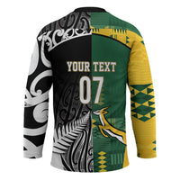 Custom Rugby South Africa New Zealand Greatest Rivals Hockey Jersey Tribal Motifs LT7 - Polynesian Pride