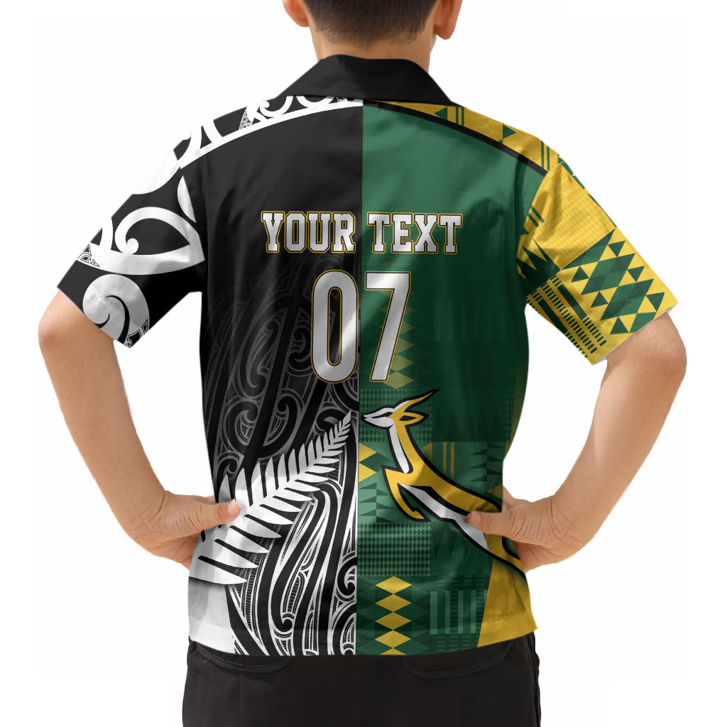 Custom Rugby South Africa New Zealand Greatest Rivals Kid Hawaiian Shirt Tribal Motifs LT7 - Polynesian Pride