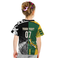 Custom Rugby South Africa New Zealand Greatest Rivals Kid T Shirt Tribal Motifs LT7 - Polynesian Pride
