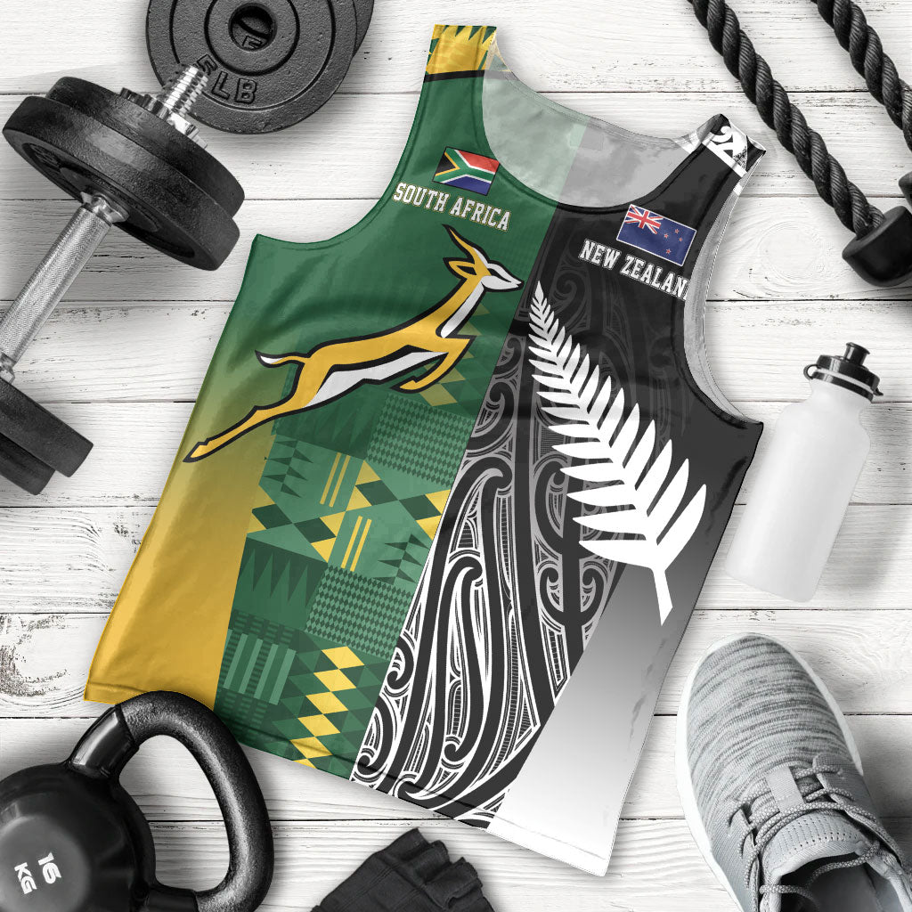Custom Rugby South Africa New Zealand Greatest Rivals Men Tank Top Tribal Motifs LT7 - Polynesian Pride