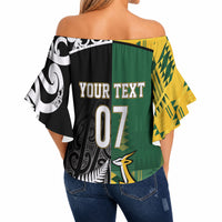 Custom Rugby South Africa New Zealand Greatest Rivals Off Shoulder Wrap Waist Top Tribal Motifs LT7 - Polynesian Pride